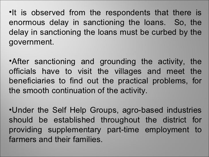 case study of self help group in money and credit project on self help group